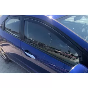 Set of front and rear wind deflectors suitable for Honda Civic VIII hatchback 2006-2012, with 5 doors, dark smoked, 4 pieces-image-6335257