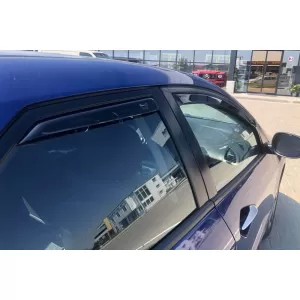 Set of front and rear wind deflectors suitable for Honda Civic VIII hatchback 2006-2012, with 5 doors, dark smoked, 4 pieces-image-6335259