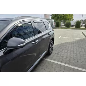 Set of front and rear wind deflectors suitable for Hyundai Santa Fe 2018-2024, dark smoked, 4 pieces-image-6335381