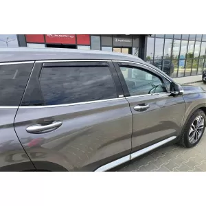 Set of front and rear wind deflectors suitable for Hyundai Santa Fe 2018-2024, dark smoked, 4 pieces-image-6335382