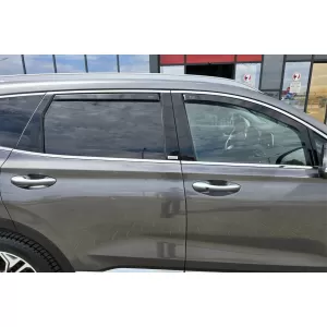 Set of front and rear wind deflectors suitable for Hyundai Santa Fe 2018-2024, dark smoked, 4 pieces-image-6335383