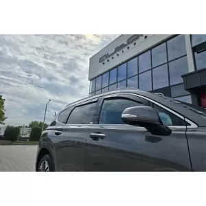 Set of front and rear wind deflectors suitable for Hyundai Santa Fe 2018-2024, dark smoked, 4 pieces-image-6335384