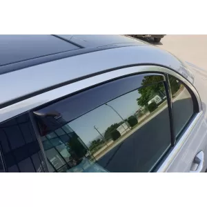 Set of front and rear wind deflectors suitable for Mercedes E class W213 after 2016, with 4 doors, dark smoked, 4 pieces-image-6335683