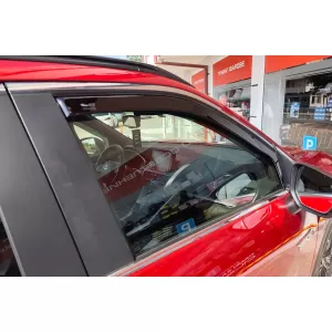 Set von Front- und Heckwindabweiser geeignet für Mitsubishi Eclipse Cross 5 Türen nach 2018, dunkel getönt, 4 Stück-image-6335741