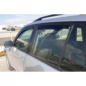 Set of front and rear wind deflectors suitable for Toyota RAV4 5 doors 2000-2005, dark smoked, 4 pieces-image-6336219