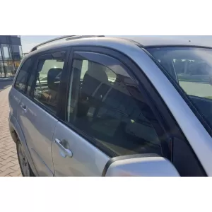 Set of front and rear wind deflectors suitable for Toyota RAV4 5 doors 2000-2005, dark smoked, 4 pieces-image-6336220