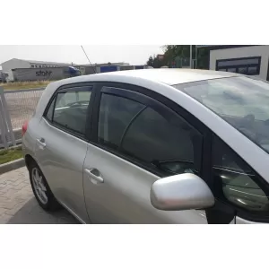 Set of front and rear wind deflectors suitable for Toyota Auris 2007-2012, with 5 doors, dark smoked, 4 pieces-image-6336261