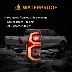 Rücklichtsatz geeignet für Toyota Hilux Revo 2015-2020 mit LED-Leistenanimation rot/Kristall VLAND-image-6337013