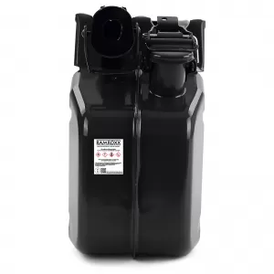 Rezervor metalic de 10L pentru combustibil, benzină, motorină, cu țeavă de umplere, negru-image-6337160