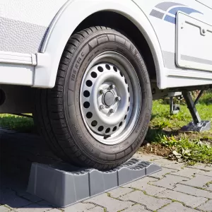 2x Stufenkeile Auffahrkeile Rampen Grau für Wohnwagen Wohnmobil Caravan-image-6337336