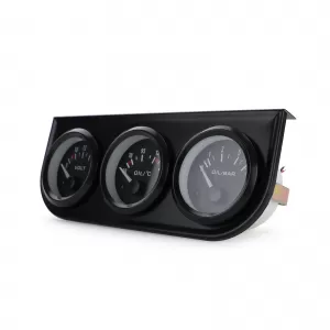 Additional instruments 3-piece set oil temperature volt oil pressure youngtimer retro black-image-6337560