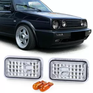 image-44-Clear glass side indicator chrome for VW Golf 1 2 Polo 86C Jetta Corrado Scirocco