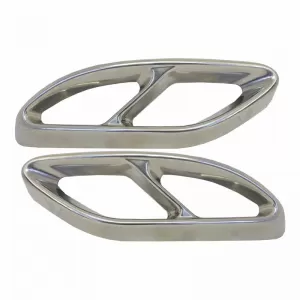 Muffler Tips Chrome A Design Look Suitable for Mercedes-Benz W212 FL W166 C292 W117 W205 X253 W253 2 Pcs-image-6337741