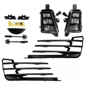 Front Bumper suitable for VW Golf VII (7) 13-17 GTI Look Set With Grille & Led Fog Lights