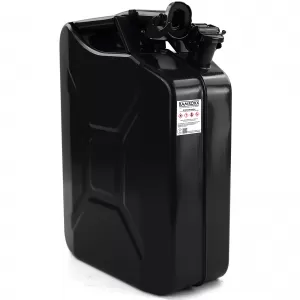 2x20L Canistră Metalică pentru Rezervă Combustibil Benzină Motorină cu Furtun de Umplere Negru-image-6338476