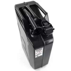 2x20L Canistră Metalică pentru Rezervă Combustibil Benzină Motorină cu Furtun de Umplere Negru-image-6338479
