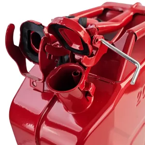 5x 20L Rezervă Metalică Canistră Combustibil Benzină Motorină cu Furtun Roșu-image-6338490