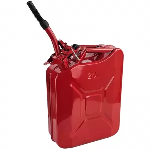5x 20L Rezervă Metalică Canistră Combustibil Benzină Motorină cu Furtun Roșu-image-6338491