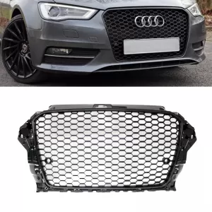 Front Grille suitable for Audi A3 12-16 RS3 Look Honeycomb Glossy Black 1 Pc-image-6338832