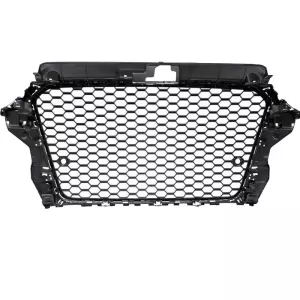 Front Grille suitable for Audi A3 12-16 RS3 Look Honeycomb Glossy Black 1 Pc-image-6338835