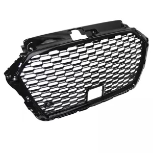 Front Grille suitable for Audi A3 16-20 RS3 Look Honeycomb Glossy Black 1 Pc-image-6338854