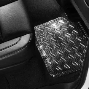 Tapițerie auto universală din aluminiu și carbon 4 bucăți-image-6338988
