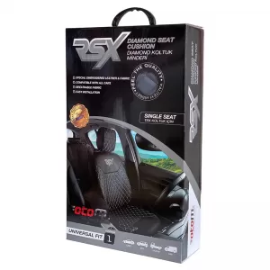 Semi Seat Cover suitable for Otom RSX Diamond Embroidered PVC Black With Red Stitch RSXD-101 1 Piece