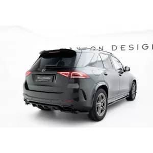 Maxton Design rear spoiler suitable for A Design-Line bumper of Mercedes GLE SUV W167 2019-2023, after 2023, glossy black