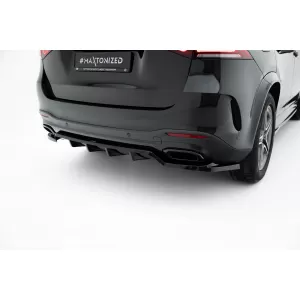 Maxton Design rear spoiler suitable for A Design-Line bumper of Mercedes GLE SUV W167 2019-2023, after 2023, glossy black