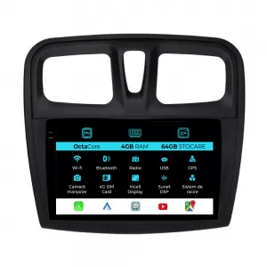 Dedicated Navigation suitable for Dacia Logan (2012 - 2020), 9 Inch, 4Gb RAM, 64Gb Storage, Android Auto, Carplay