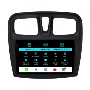Dedicated Navigation suitable for Dacia Logan (2012 - 2020), 9 Inch, 8Gb RAM, 256Gb Storage, Android Auto, Carplay