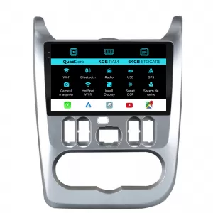 Dedicated Navigation suitable for Dacia Logan (2008 - 2013), QuadCore, 9 Inch, 4Gb Ram, 64Gb Storage, Android Auto, Carplay