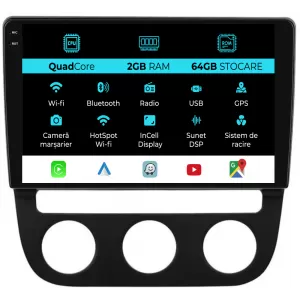 Dedicated Navigation suitable for Volkswagen Golf 5 (2004 - 2009), 10 Inch, 2Gb Ram, 32Gb Storage, Android Auto, Carplay