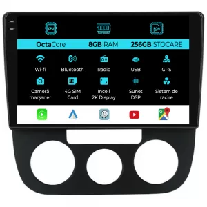 Dedicated Navigation suitable for Volkswagen Golf 5 (2004 - 2009), 2K, 8Gb RAM, 256Gb Storage, Android Auto, Carplay