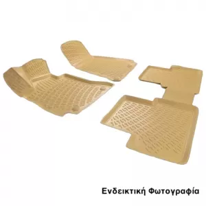 Car Mats 3D From Rubber TPE Suitable for Mercedes E-Class W212/W207/CLS W218/S W222 RL117240/RL117280 Rizline 4 Pcs Beige