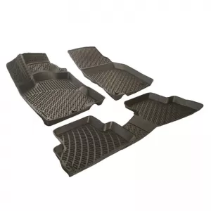 Car Mats 3D From Rubber TPE Suitable for Peugeot 307 2001-2014/Citroen C4 2004-2011 Rizline 4 Pcs Black