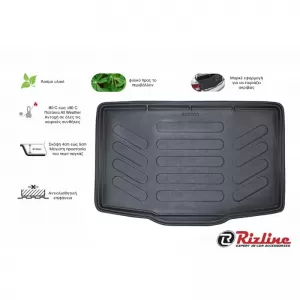 Trunk Mat 3D From Rubber TPE Suitable for Fiat 500L 2014+ Black Rizline