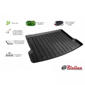 Trunk Mat 3D From Rubber TPE Suitable for Nissan Xtrail (T31) 2007-2013 Black Rizline