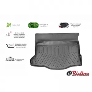 Trunk Mat 3D from Rubber TPE suitable for Honda Jazz 2020+ / Fit 2020+ Black Rizline