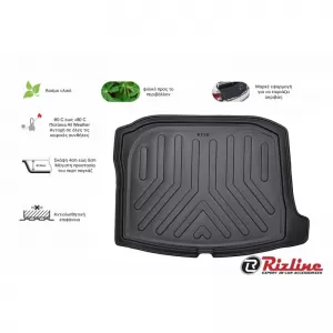 Trunk Mat 3D From Rubber TPE Suitable for Seat Leon 4 (KL1/KL8) 2020+ Black Rizline