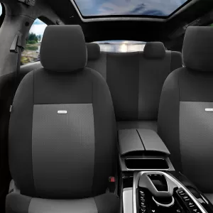 Seat Covers Otom Flex Design Universal Cotton Rachel Front / Rear Set 10 Pieces Black FLX-101