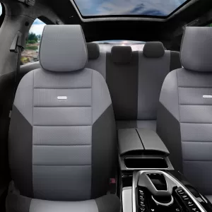 Seat Covers Otom One Design Universal Cotton Rachel Front / Rear Set 10 Pieces Black / Gray ONE-102
