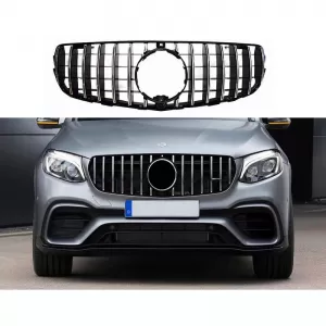 Front Grille suitable for Mercedes-Benz GLC-Class X253 15-19 Pre-Facelift GTR Panamericana Design Black/Chrome