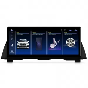 Navigation system suitable for BMW 5 Series F10 F11 (2010-2016), Linux OS OEM, NBT variant, CarPlay Android Auto Wireless, MirrorLink, AHD Camera, 12.3 Inch