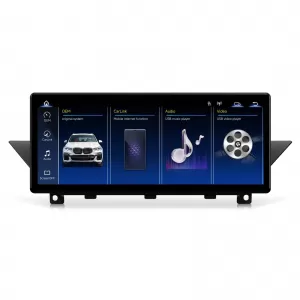 Navigation suitable for BMW X1 E84 (2009-2015), Linux OS OEM, iDrive variant, CarPlay Android Auto Wireless, MirrorLink, AHD Camera, 12.3 Inch