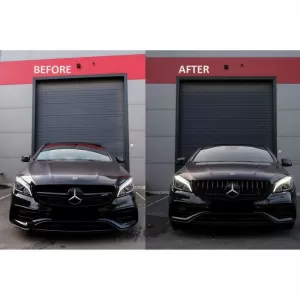 Front Grille suitable for Mercedes-Benz CLA-Class C117 / W117 13-19 GT A Design Panamericana Look Glossy Black 1 Pc