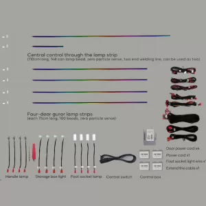 Decoration Car Optic Fiber Led Kit White Color With Smart Bluetooth 18 Lights / 64 Colours-image-6341755