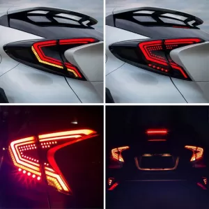Tailights Set suitable for Toyota C-HR 2016-2019 Full Led Bar / Dynamic Signal Black-image-6341769