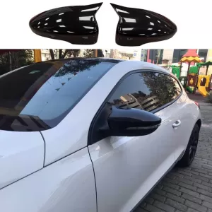Mirror Covers suitable for VW Scirocco 08-17, Eos 06-15, Passat CC 08-12, Jetta 10-18 Glossy Black 2 Pieces