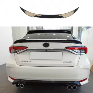 Trunk Spoiler suitable for Toyota Corolla 2019+ E21 4D Sedan Gloss Black Lipspoiler Made from ABS Plastic